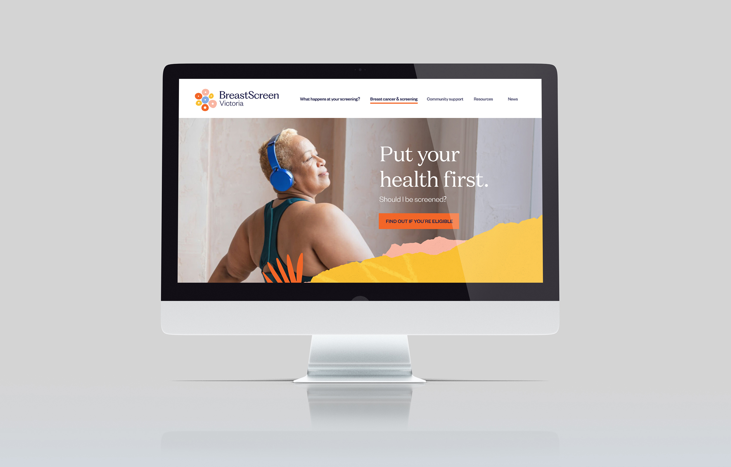 Concept for new BreastScreen Victoria Website design'