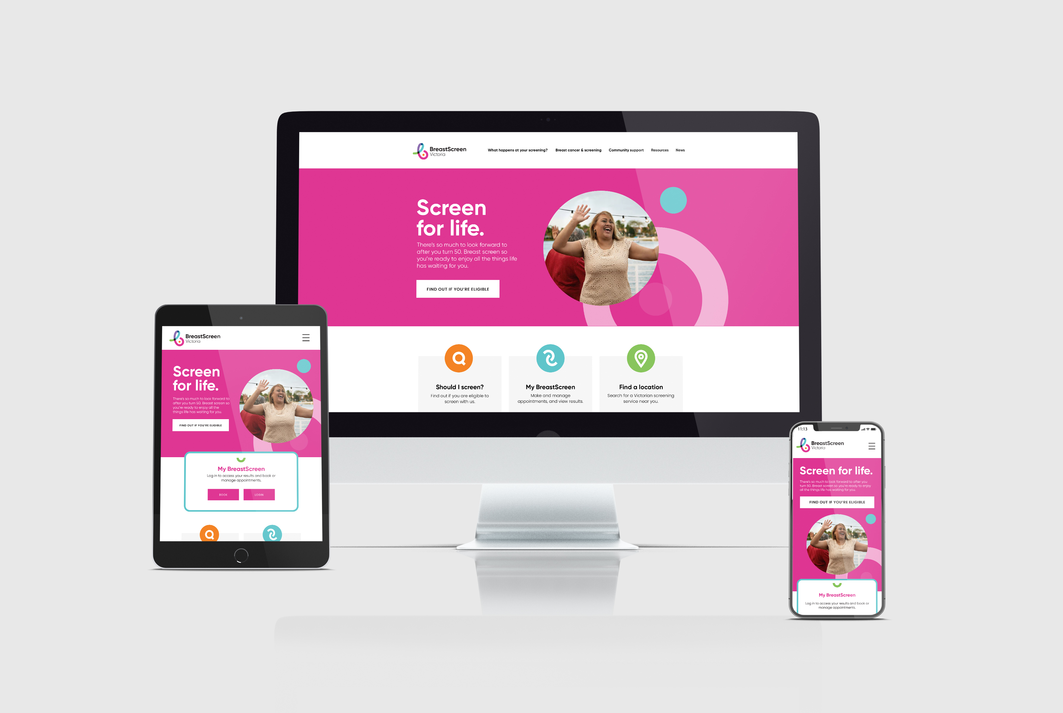 New BreastScreen Victoria Website design'