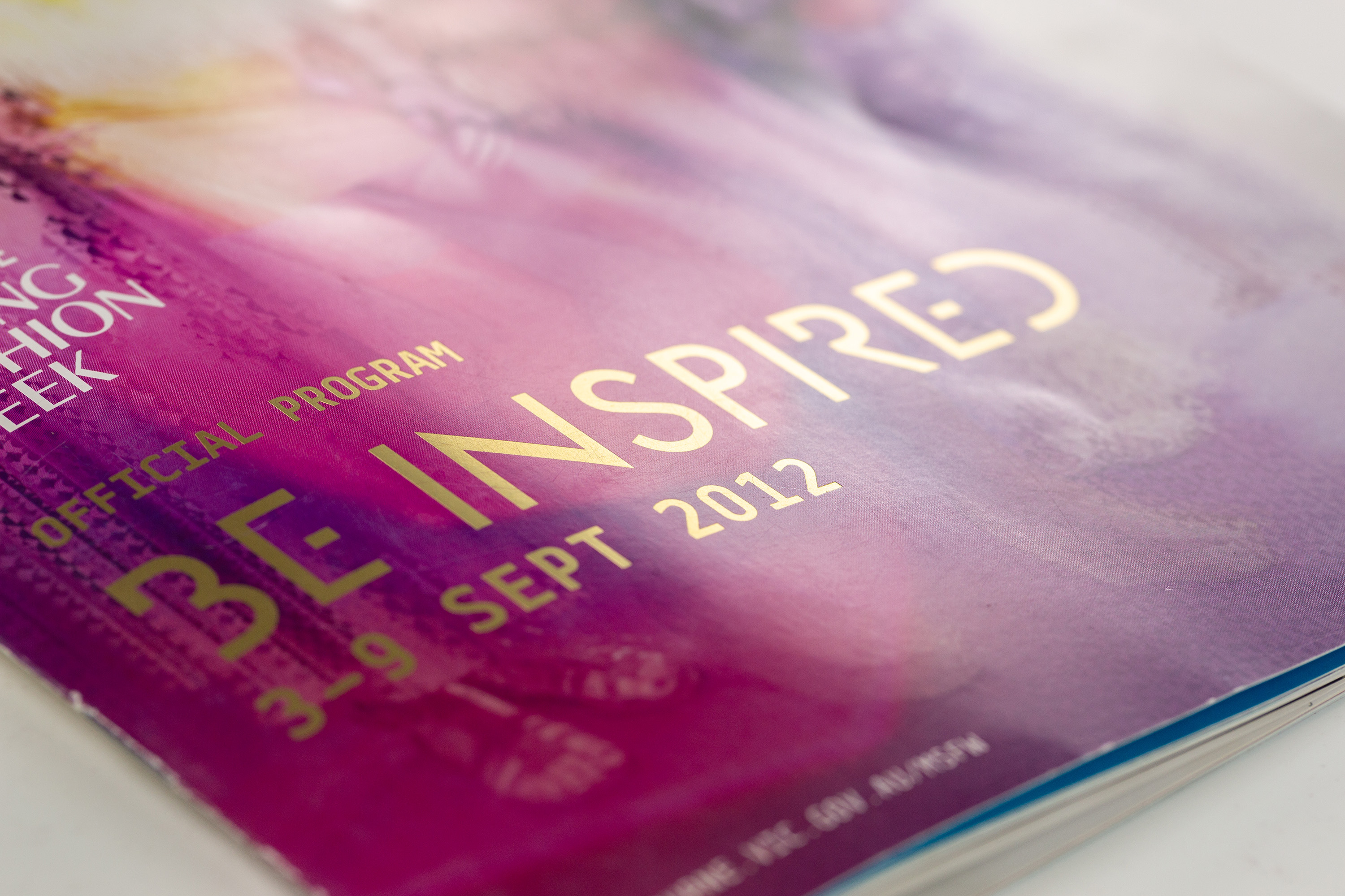 Melbourne Spring Fashion Week 2012 Brochure design - gold foil