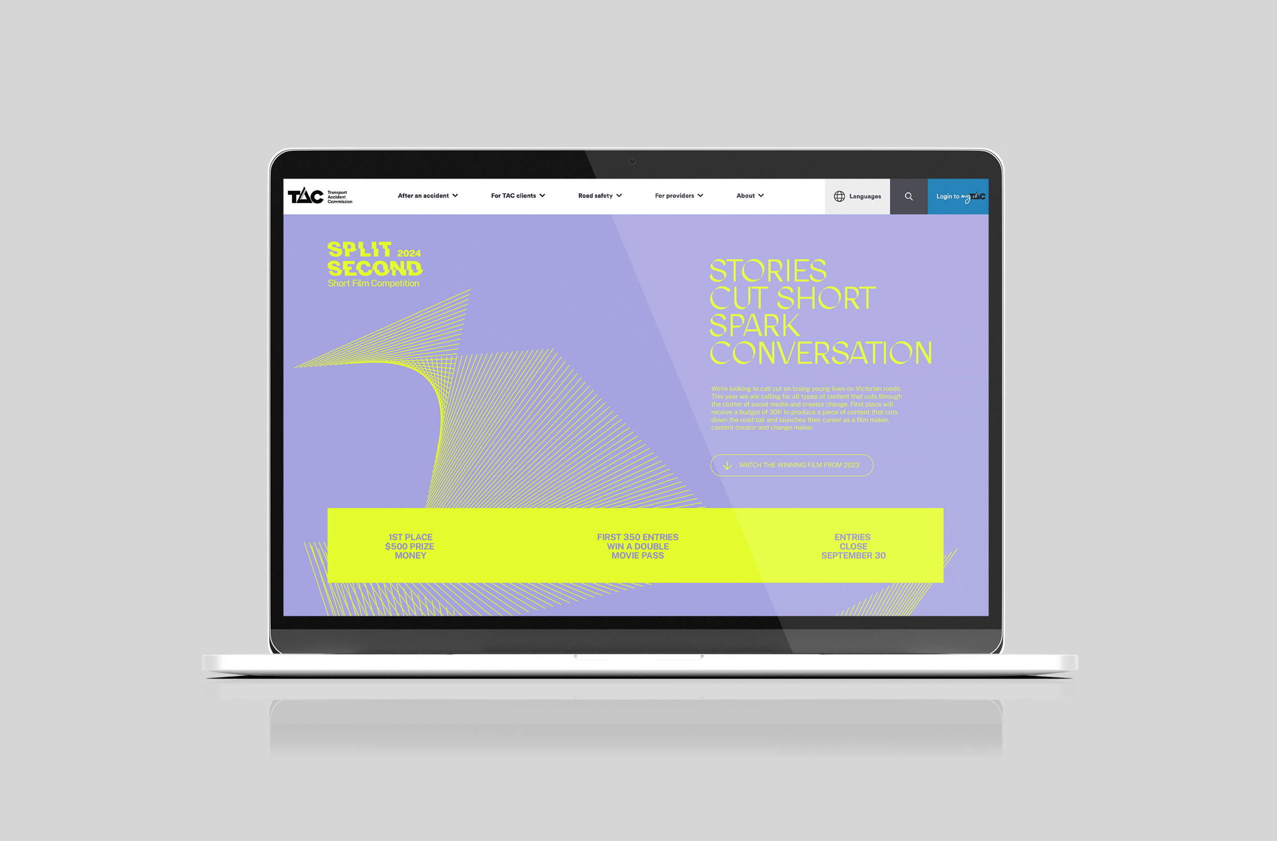Split Second Direction 2, website entry page